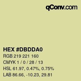 Color code: HEX #DBDDA0 | qconv.com