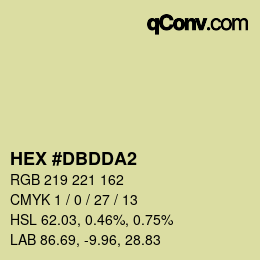 颜色代码: HEX #DBDDA2 | qconv.com