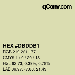 颜色代码: HEX #DBDDB1 | qconv.com