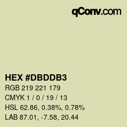 Color code: HEX #DBDDB3 | qconv.com