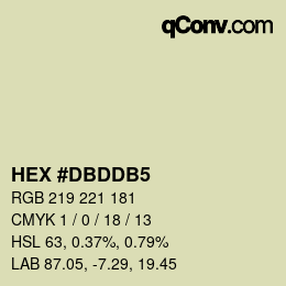 Color code: HEX #DBDDB5 | qconv.com