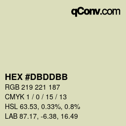 颜色代码: HEX #DBDDBB | qconv.com