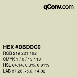 颜色代码: HEX #DBDDC0 | qconv.com