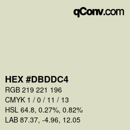 カラーコード: HEX #DBDDC4 | qconv.com