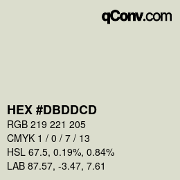 カラーコード: HEX #DBDDCD | qconv.com