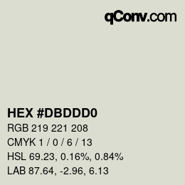 Color code: HEX #DBDDD0 | qconv.com