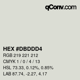 Color code: HEX #DBDDD4 | qconv.com