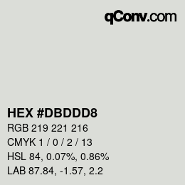 カラーコード: HEX #DBDDD8 | qconv.com