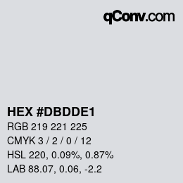 Farbcode: HEX #DBDDE1 | qconv.com