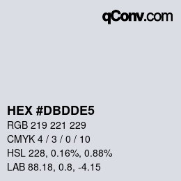 Code couleur: HEX #DBDDE5 | qconv.com