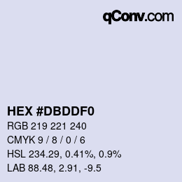 カラーコード: HEX #DBDDF0 | qconv.com