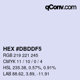 颜色代码: HEX #DBDDF5 | qconv.com