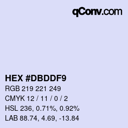 カラーコード: HEX #DBDDF9 | qconv.com
