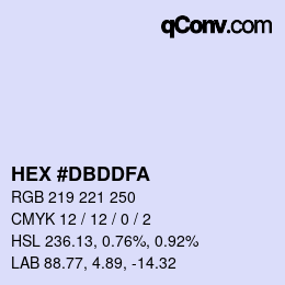 カラーコード: HEX #DBDDFA | qconv.com