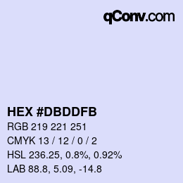 颜色代码: HEX #DBDDFB | qconv.com