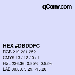 颜色代码: HEX #DBDDFC | qconv.com