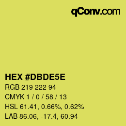 Color code: HEX #DBDE5E | qconv.com