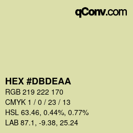 カラーコード: HEX #DBDEAA | qconv.com