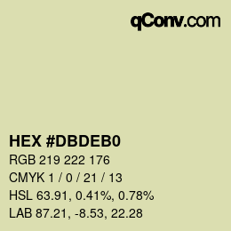 Color code: HEX #DBDEB0 | qconv.com