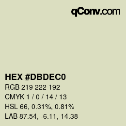 颜色代码: HEX #DBDEC0 | qconv.com