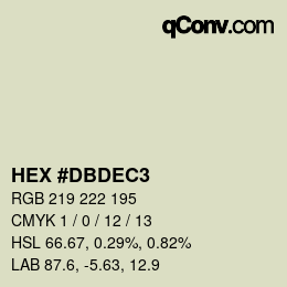 Color code: HEX #DBDEC3 | qconv.com