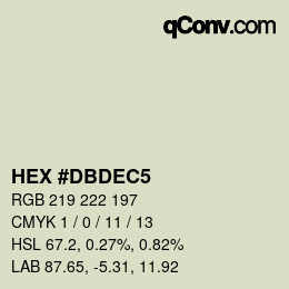 颜色代码: HEX #DBDEC5 | qconv.com