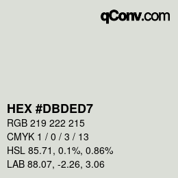 カラーコード: HEX #DBDED7 | qconv.com