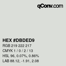 Color code: HEX #DBDED9 | qconv.com