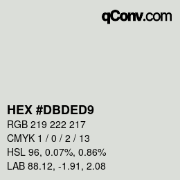 颜色代码: HEX #DBDED9 | qconv.com