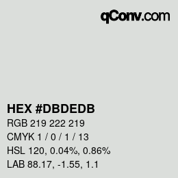 颜色代码: HEX #DBDEDB | qconv.com