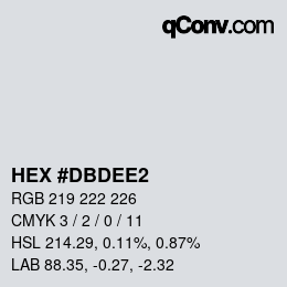 颜色代码: HEX #DBDEE2 | qconv.com