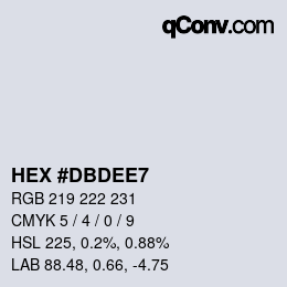 カラーコード: HEX #DBDEE7 | qconv.com