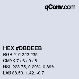 Color code: HEX #DBDEEB | qconv.com