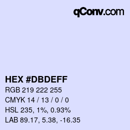 Código de color: HEX #DBDEFF | qconv.com