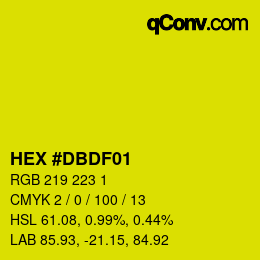 Color code: HEX #DBDF01 | qconv.com