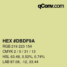 Color code: HEX #DBDF9A | qconv.com