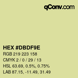 Color code: HEX #DBDF9E | qconv.com