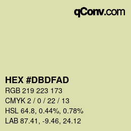 カラーコード: HEX #DBDFAD | qconv.com