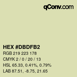 カラーコード: HEX #DBDFB2 | qconv.com