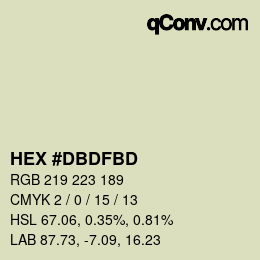 Color code: HEX #DBDFBD | qconv.com