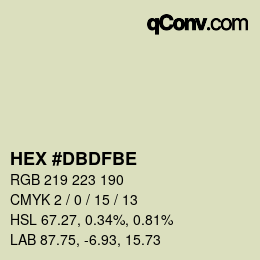 颜色代码: HEX #DBDFBE | qconv.com