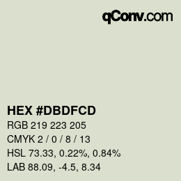 カラーコード: HEX #DBDFCD | qconv.com