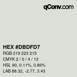 Color code: HEX #DBDFD7 | qconv.com