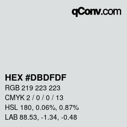 カラーコード: HEX #DBDFDF | qconv.com