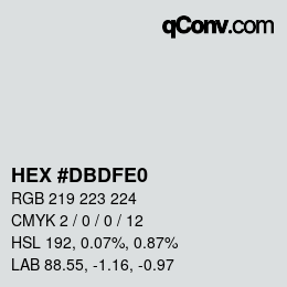 Farbcode: HEX #DBDFE0 | qconv.com