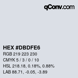 Color code: HEX #DBDFE6 | qconv.com