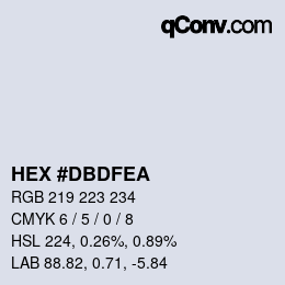 Color code: HEX #DBDFEA | qconv.com