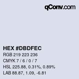 颜色代码: HEX #DBDFEC | qconv.com