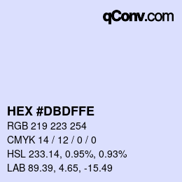 Color code: HEX #DBDFFE | qconv.com