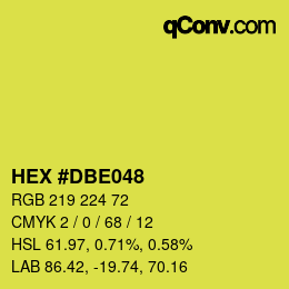 カラーコード: HEX #DBE048 | qconv.com